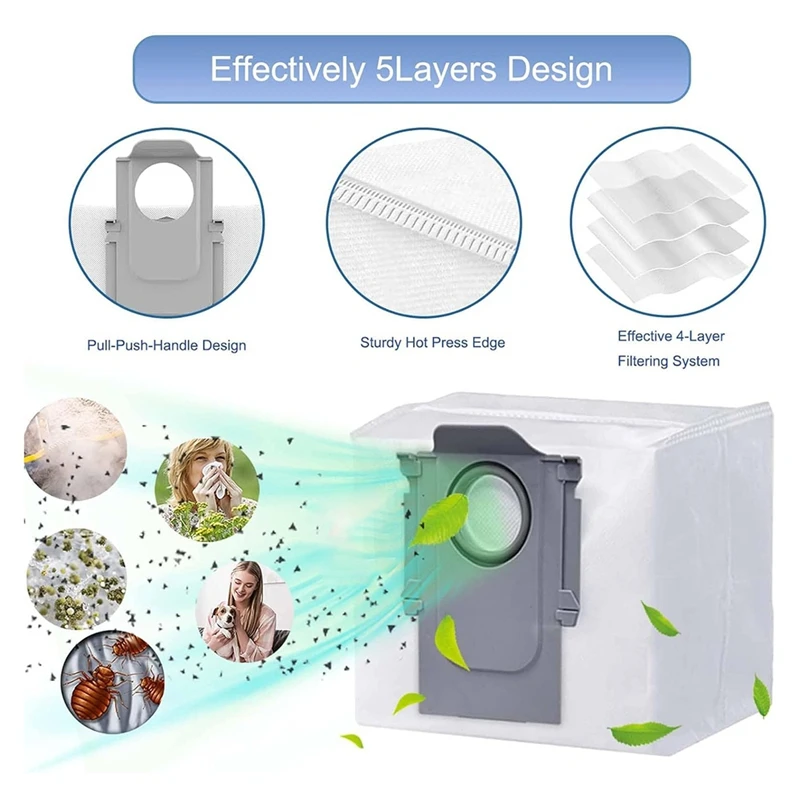 Ad-acessórios para roborock s7 maxv ultra s7 pro ultra robô vácuo principal escova lateral mop filtro saco de pó escova de rolamento