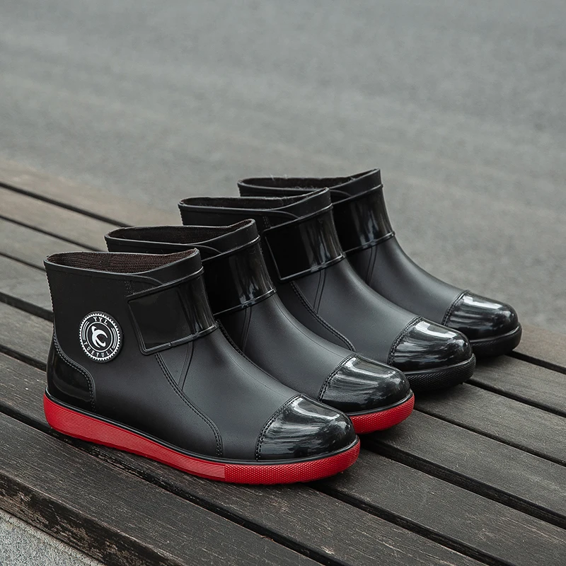 

Thiened Fce Lined ort Rain Boots Мужские уличные водонепроницаемые противоскользящие ботинки большого размера Faionable Water oes Rest Booties