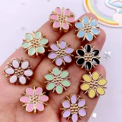 20 stks Hars Kleurrijke Druipende Olie Bloem Plaksteen Strass Knoppen Applicaties Bruiloft DIY Plakboek Ornament Ambachten Accessoires