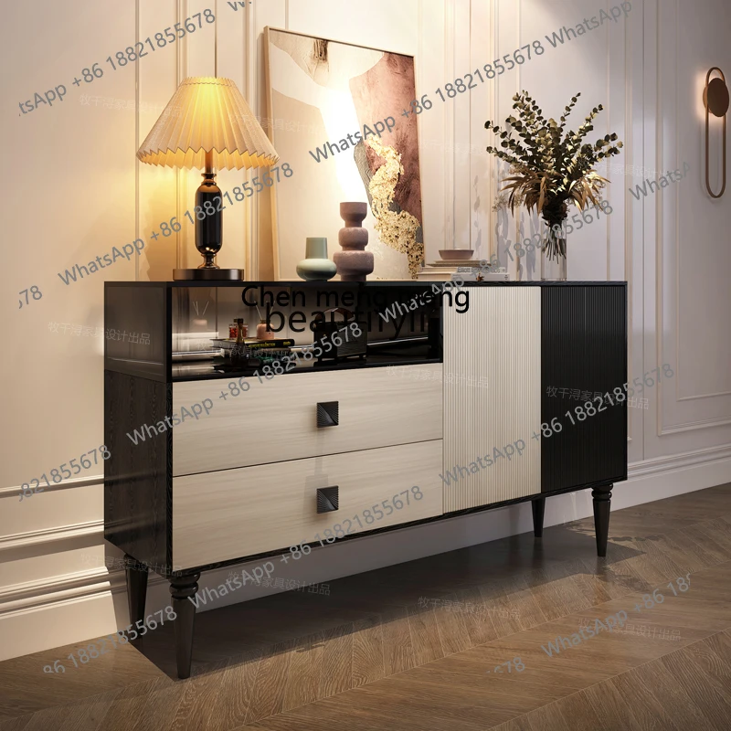 

French Retro Entrance Cabinet Villa Living Room Modern Light Luxury Antique Storage Curio Cabinet
