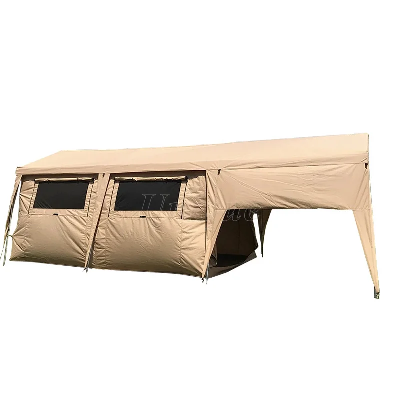 

Camping Base Glamping Tent, Sun Shelter, Double Layer, Rip-Stop Fabric, 1 Living Room, 1 Bedroom, Rainproof, 5, 6, 7, 8 Person