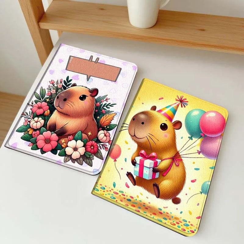 

Cute Capybara Flower Frame Gift For Samsung Galaxy Tab A7 A A8 A9 A11 S6 S11 10.1 10.4 10.5 Inch Lite PLus Soft Tablet Case