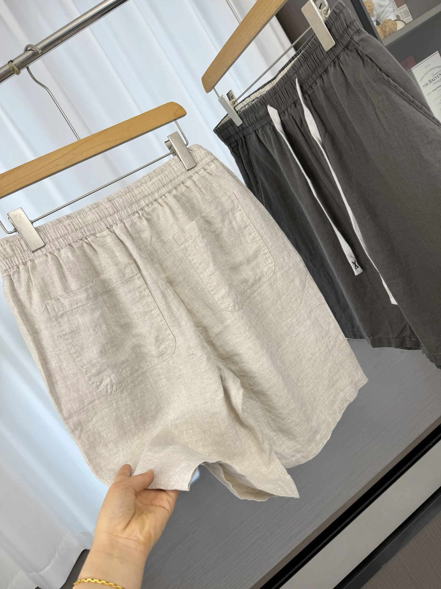 Heavyweight Lightweight Washed Linen Elastic Waist Breathable Casual Shorts Summer Comfortable Versatile Loose Fit Straight Leg