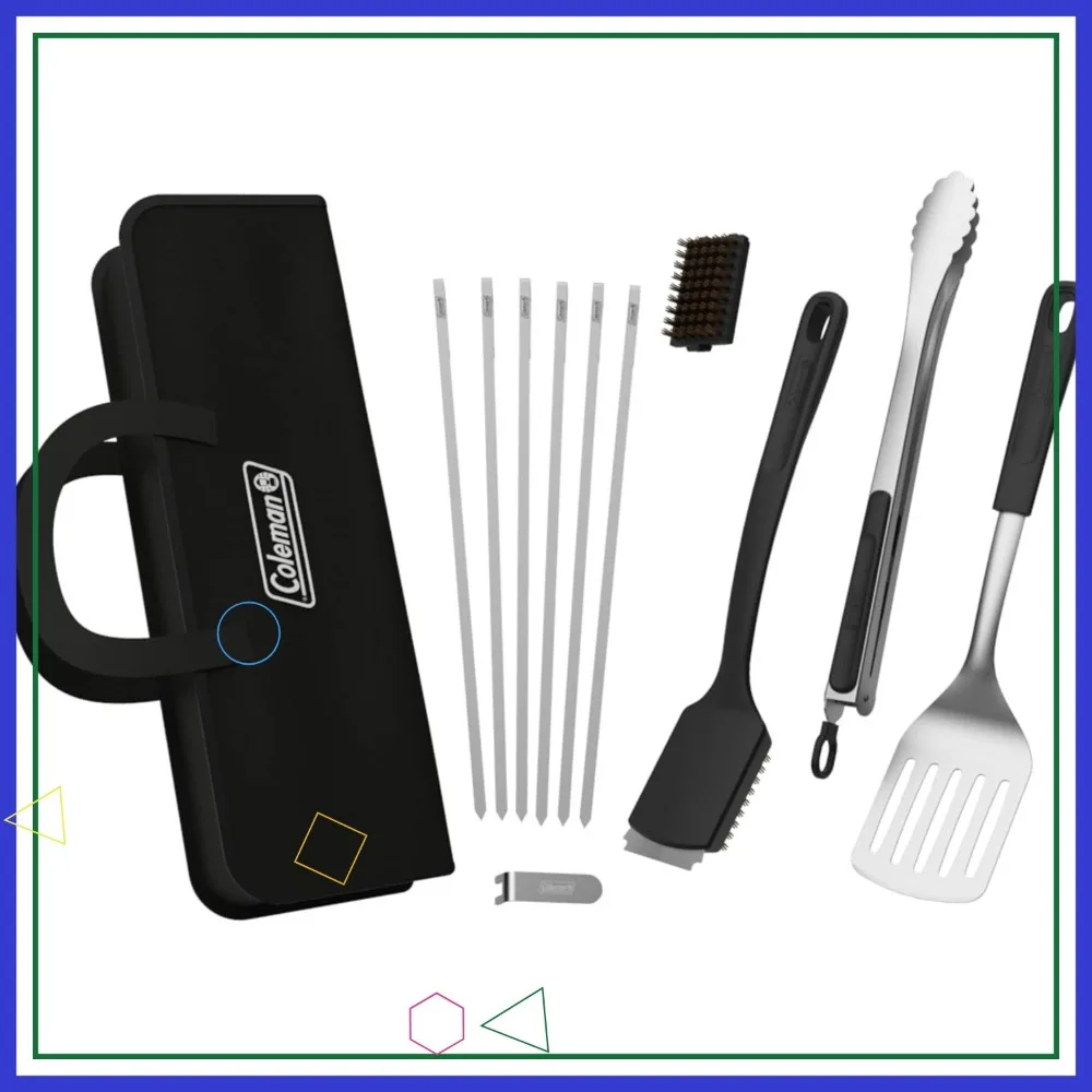 

Набор инструментов для гриля для барбекю из 12 предметов с термостойкими ручками и футляром для переноски для гриля на открытом воздухе