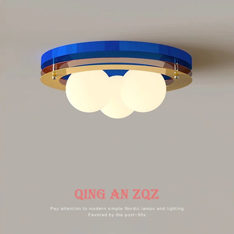 Memphis Color Children's Room Ceiling Lights LED Cloud Bubble Ball Light Modern Warm Baby Room Boy Girl Bedroom Ceiling Lamps