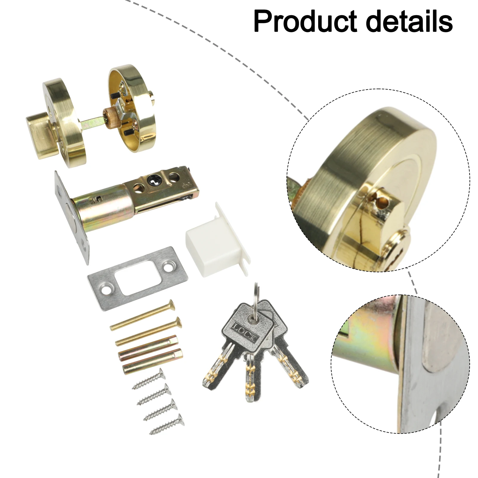 

Copper Material Door Lock Front Door Lock Simple Installation Stainless Steel Compact Design Door Lock Office Door Lock