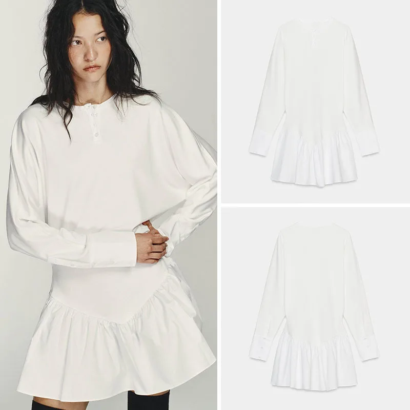 

Весенняя новинка: женское платье Dr Simple с длинными рукавами-крылышками, короткое, элегантное, для молодых женщин 8-25 лет