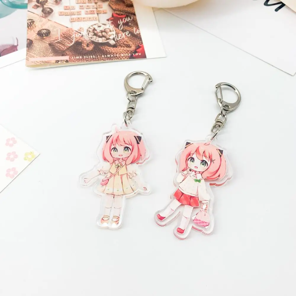 Kawaii SPY FAMILY Anime Anya Forger Cartoon Acrylic Keychain Girl Bag Charm Give Gifts To Girlfriend