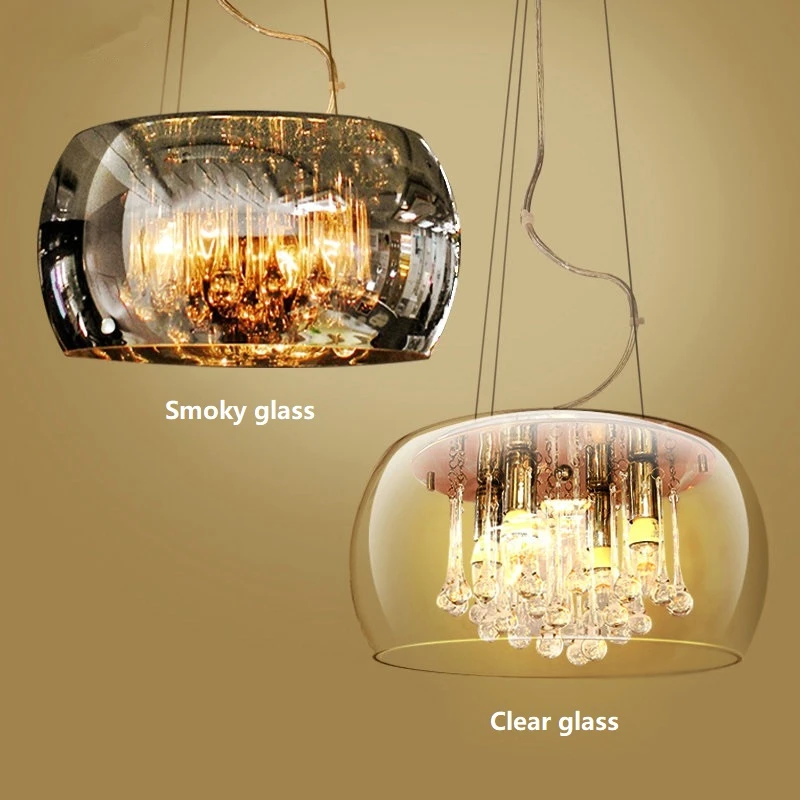 modern luxury glass lampshade crystal chandelier creative pendant lampshade novel hanging lamp room home lighting decoration