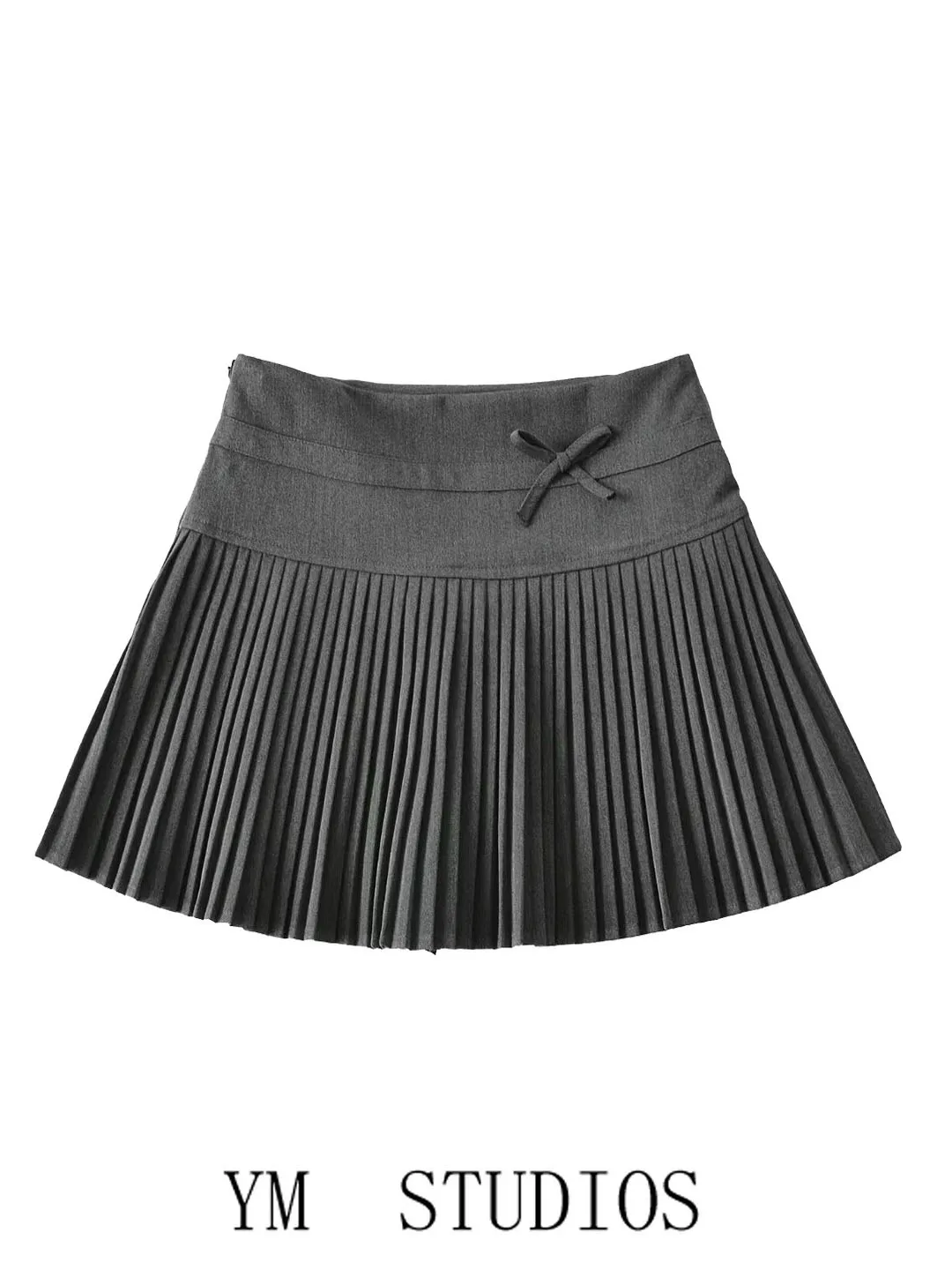 

Academy Sle Thi Pleated Skirt High Waist Belted ort A-Line Skirt with Knot Decor Women's Daily Wear