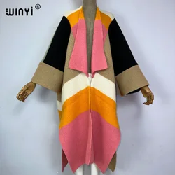 2023 WINYI woman Winter Knitted cardigan Loose Christmas Fashion hipster party dress Thick Warm Female jacket kaftan long coat