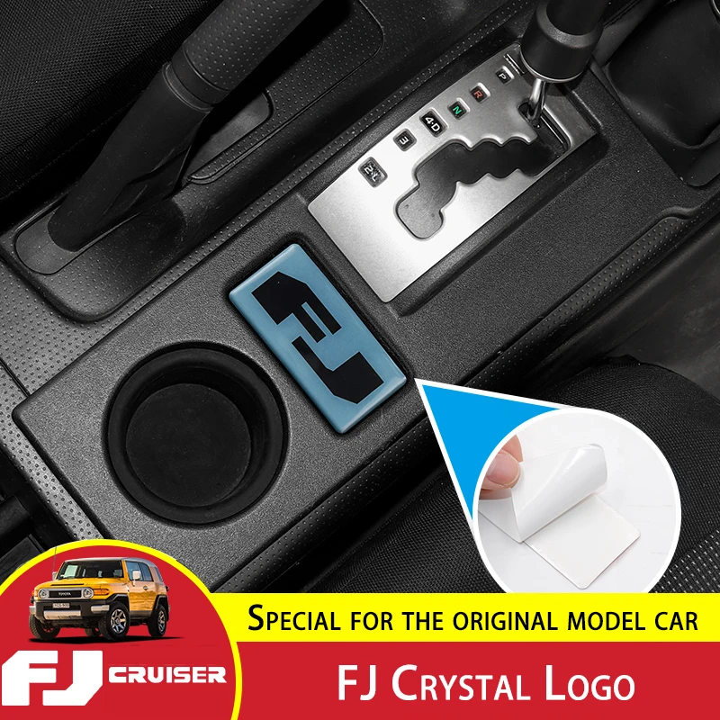 Automotive Interior Crystal Stickers For Toyota FJ Cruiser Gear Panel Decorative Stickers FJ Logo Patch Interior Accessories