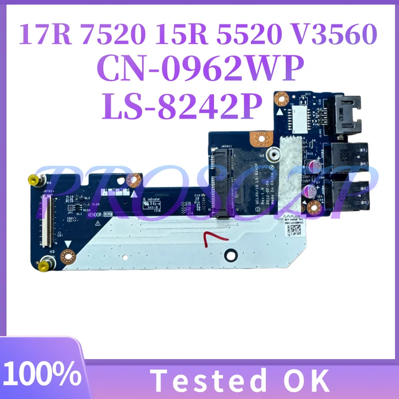 Placa conectora LAN Ethernet USB para Dell 17R 7520 15R 5520 Vostro 3560 con puerto mSATA QCL00 10 LS-8242P 0N7JHH N7JHH CN-0962WP