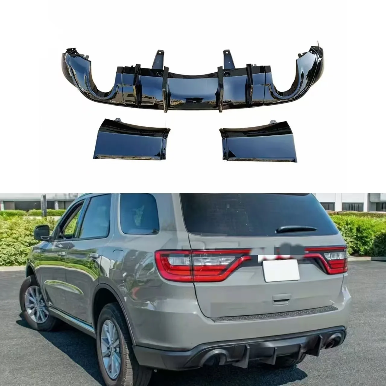 For Dodge Durango 2011-2025 Car Rear Diffuser Bumper Lip Spoiler Splitter Body Kit Accessories