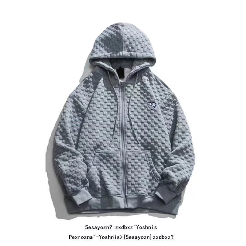 Young Girl Coat Jacket Hooded Zipper Cardigan Spring and Autumn Thin Loose Sweater Fresh and Lovely.