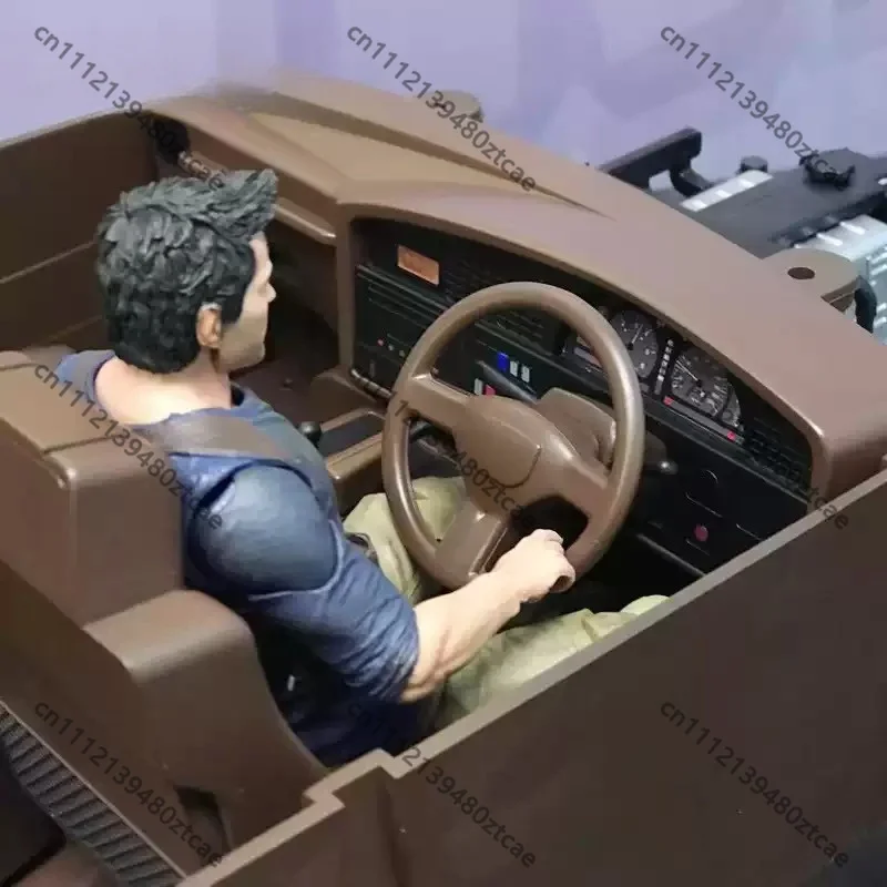 Simulation Interior Seat With Linked Steering‑Wheel for 1/10 RC Land‑Cruiser LC80 Off‑Road Rock Crawler Hobby Upgrade Decor Part