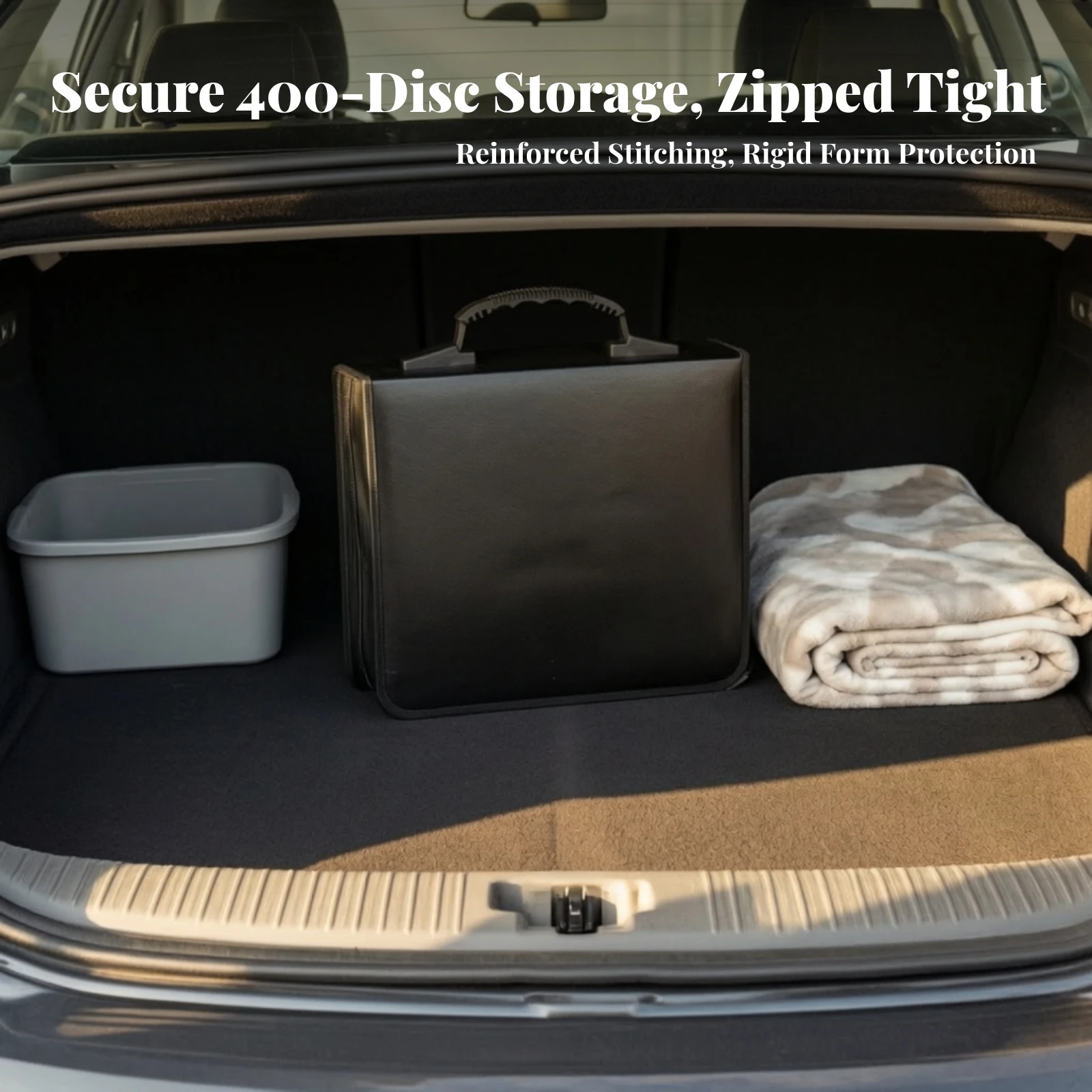 CD Storage Case Safeguarding CD Carrying Case with Handle Media Storage Box Hard-Sided Long-Lasting for Travelers, Travel, Car