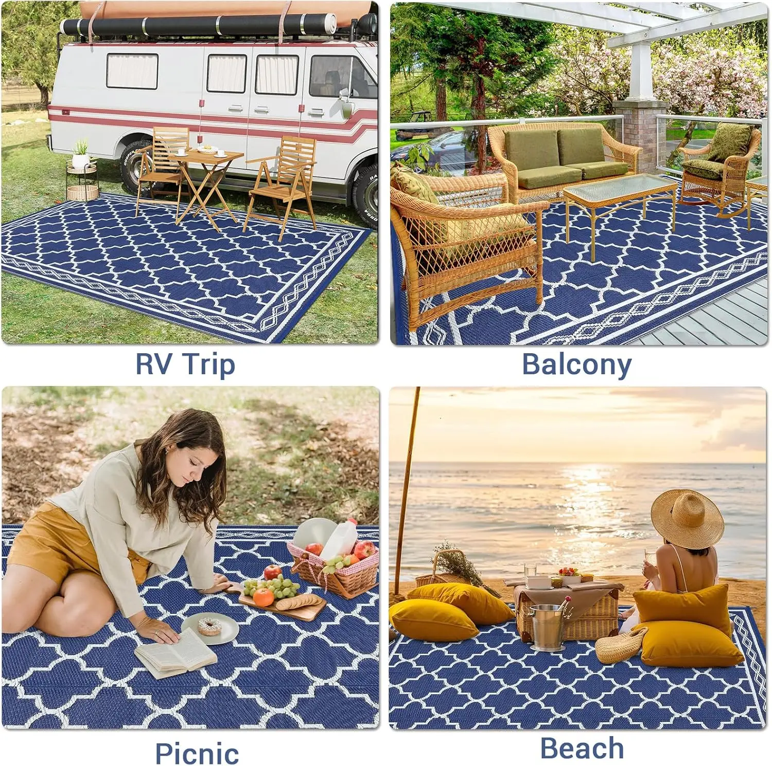 Dwustronna mata ogrodowa 8x10 – Outdoor Camping Rugs 8X10 recenzja i cena
