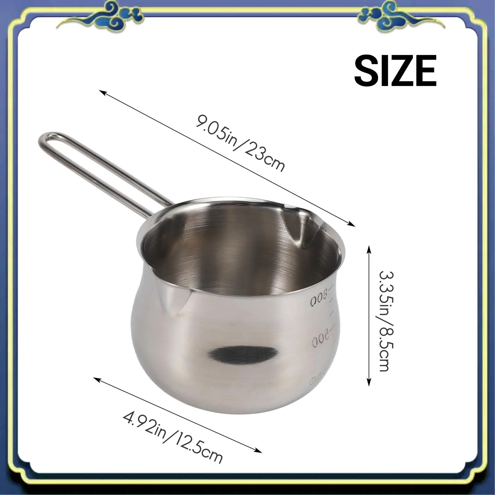 

Latest Non-Stick Pan Milk Pot Butter Chocolate Melted Heating Pot Warmer Pan Small Saucepan Cheese Pot With Pour Spouts