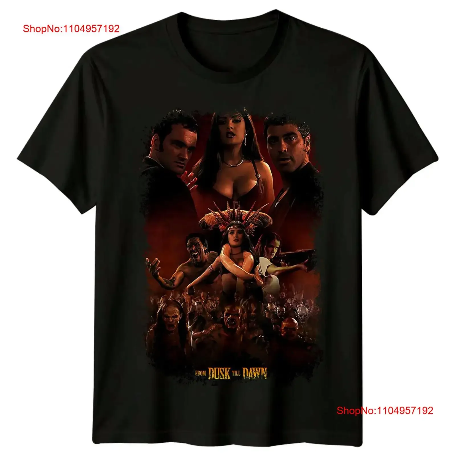 من الغسق إلى الفجر 1996 ملصق الفيلم مستوحى من تي شيرت ريترو 90s عتيق مغسول ممتد للارتداء اليومي غير الرسمي #1