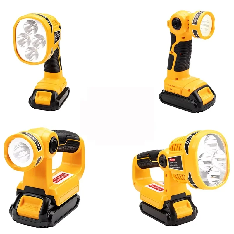 3W/12W Work Light LED Lamp For Dewalt 14.4V 18V 20V DCB140 DCB200 Li-ion Battery Outdoor Flashlight With USB Emergency Lighting