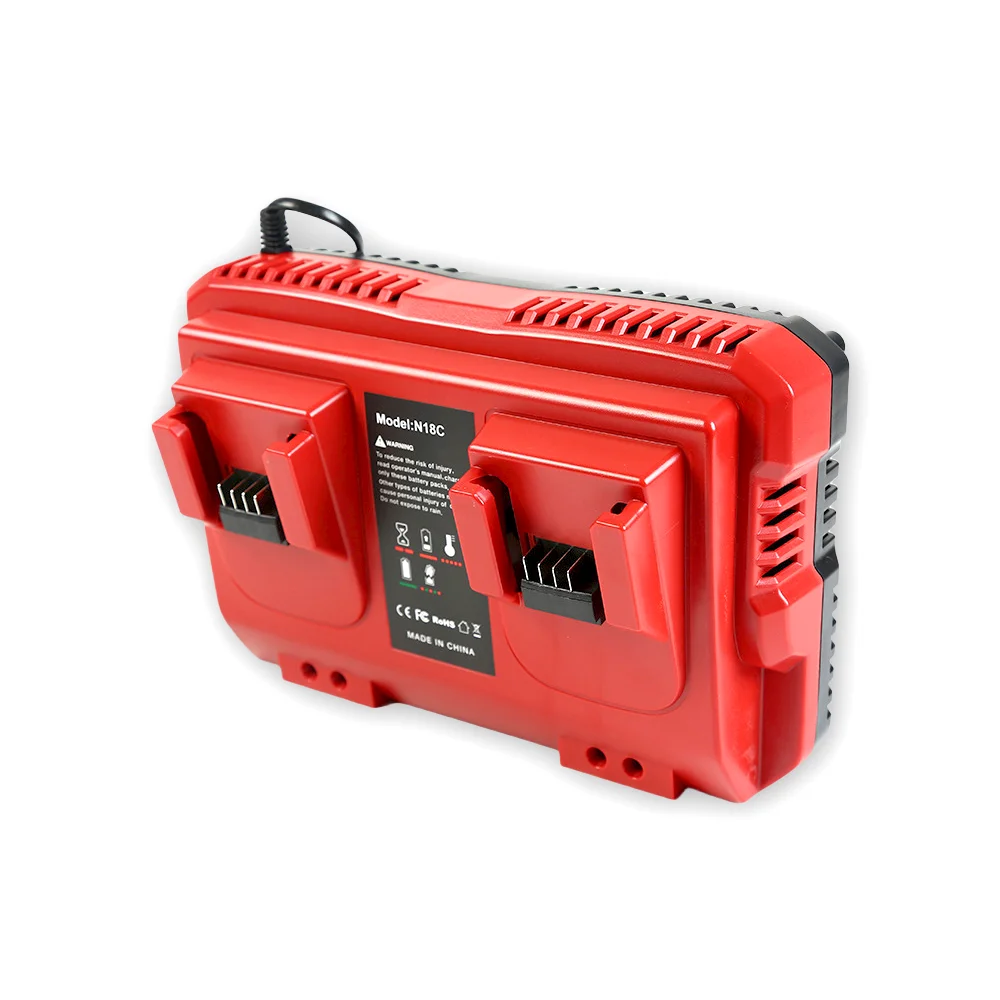 

Milwaukee 18V Xc Li-Ion Battery Compatible Qi-enabled invert M18 two Charger 3A Output Replacement AC Charger UK/AU/EU/US Socket