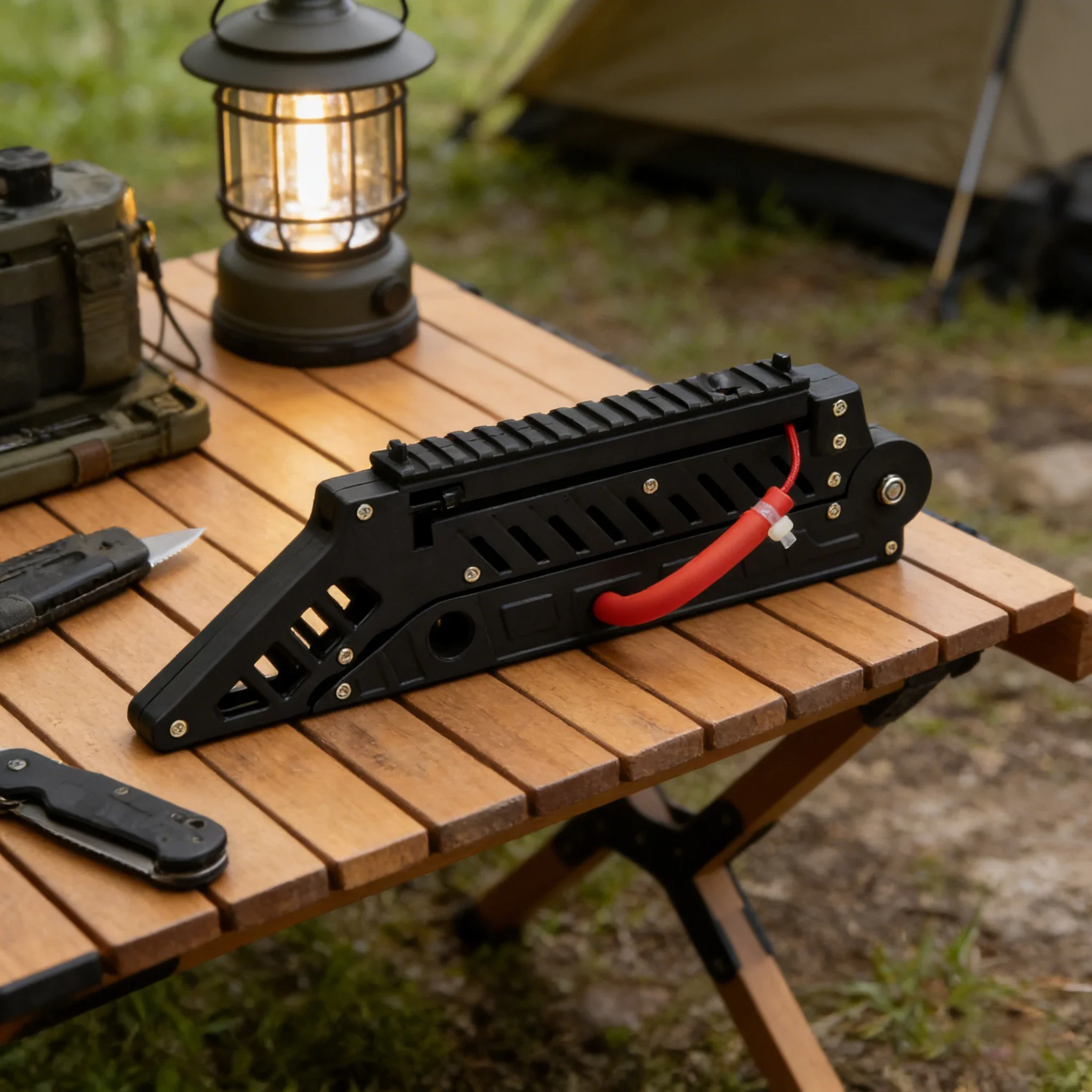 

Foldable Outdoor Catapult Shooting Entertainment Tool Black Slingshot Type Equipment