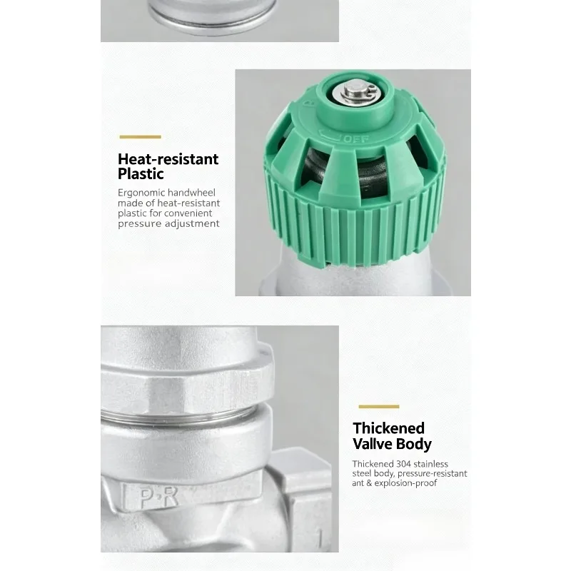 Y14H-16P High Temperature Steam Pressure Reducing Valve Corrugated Pipe Regulator Female Thread DN15-DN25
