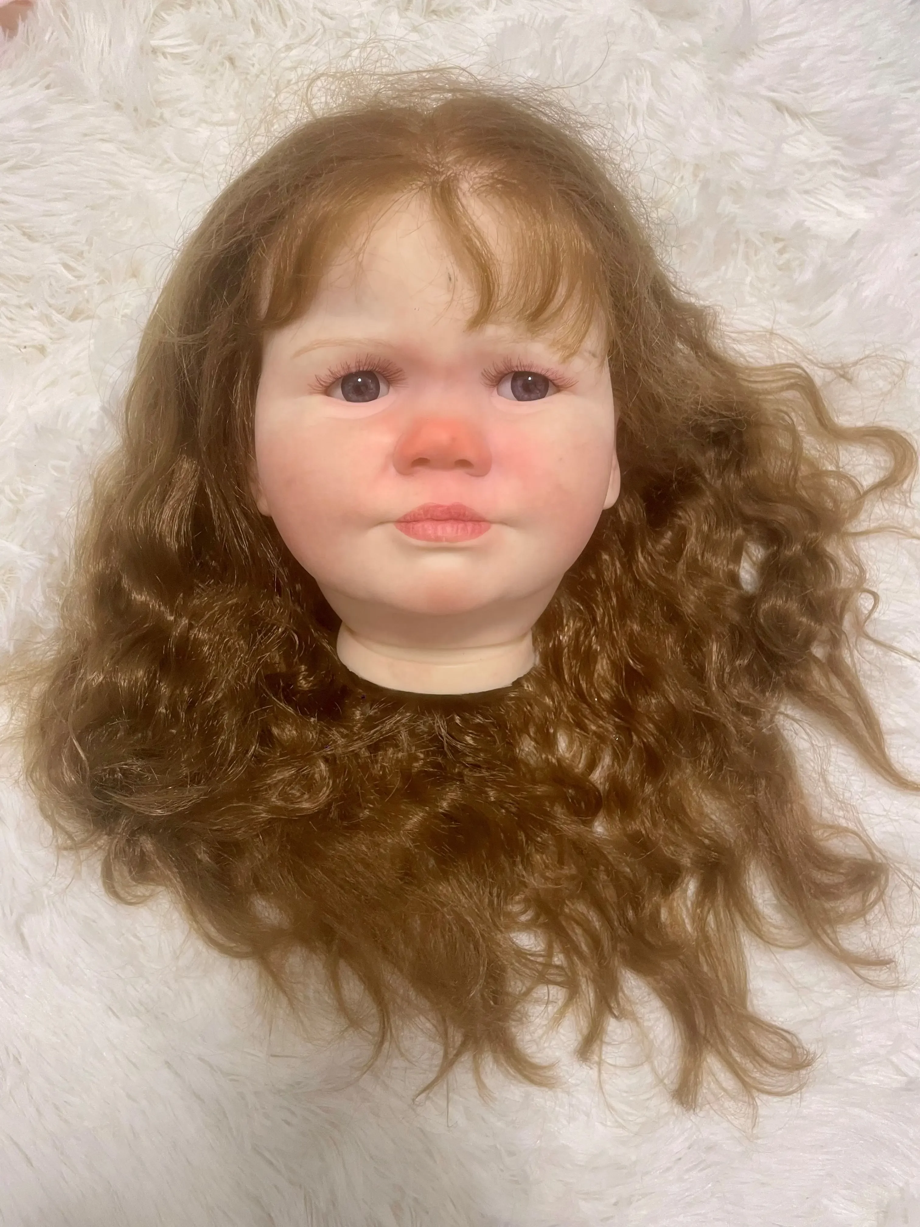 SINO-BB 36INCH Reborn Baby Doll 3Years Head Only 3D Skin with Hand-Rooted Hair DIY Part