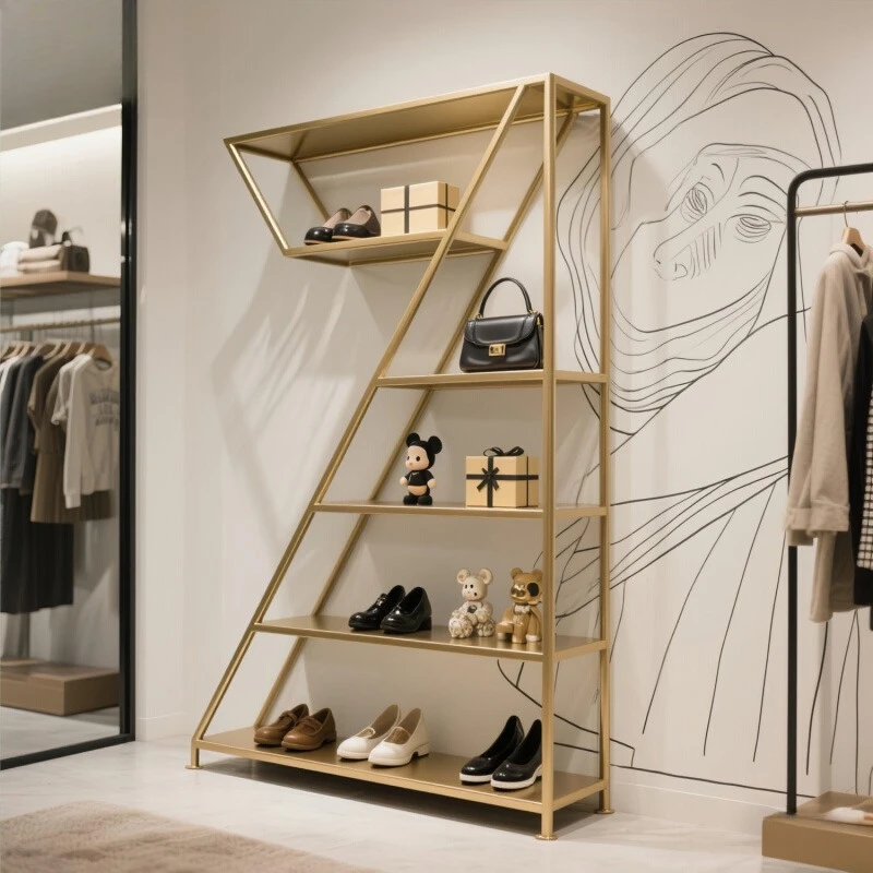 

Light luxury clothing rack, bag multi-layer shoe rack, display rack, ornament boutique