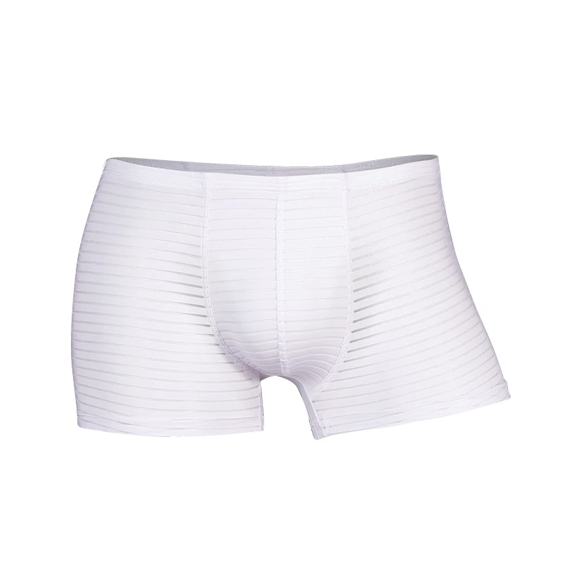 

5 шт. Мужские тонкие прозрачные сексуальные трусы из ледяного шелка, дышащие, цельные, плоские, боксеры.