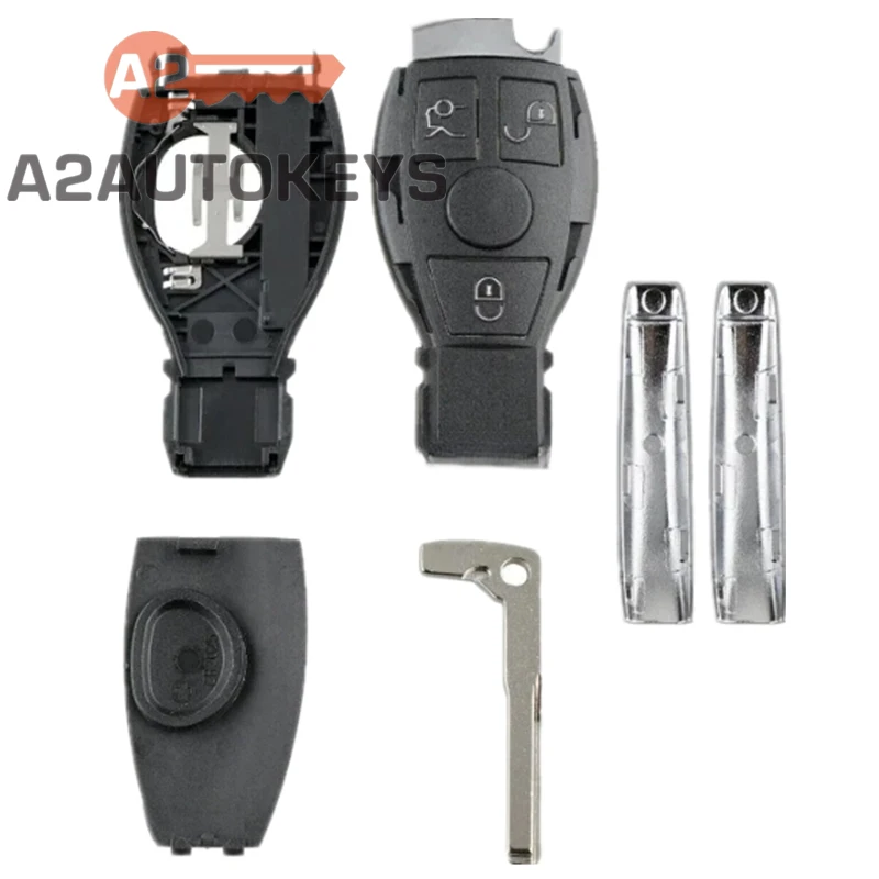 A2AUTOKEYS 3 Buttons 315/433 MHZ Smart Remote Car Key For Mercedes Benz Year 2000+ Supports BGA