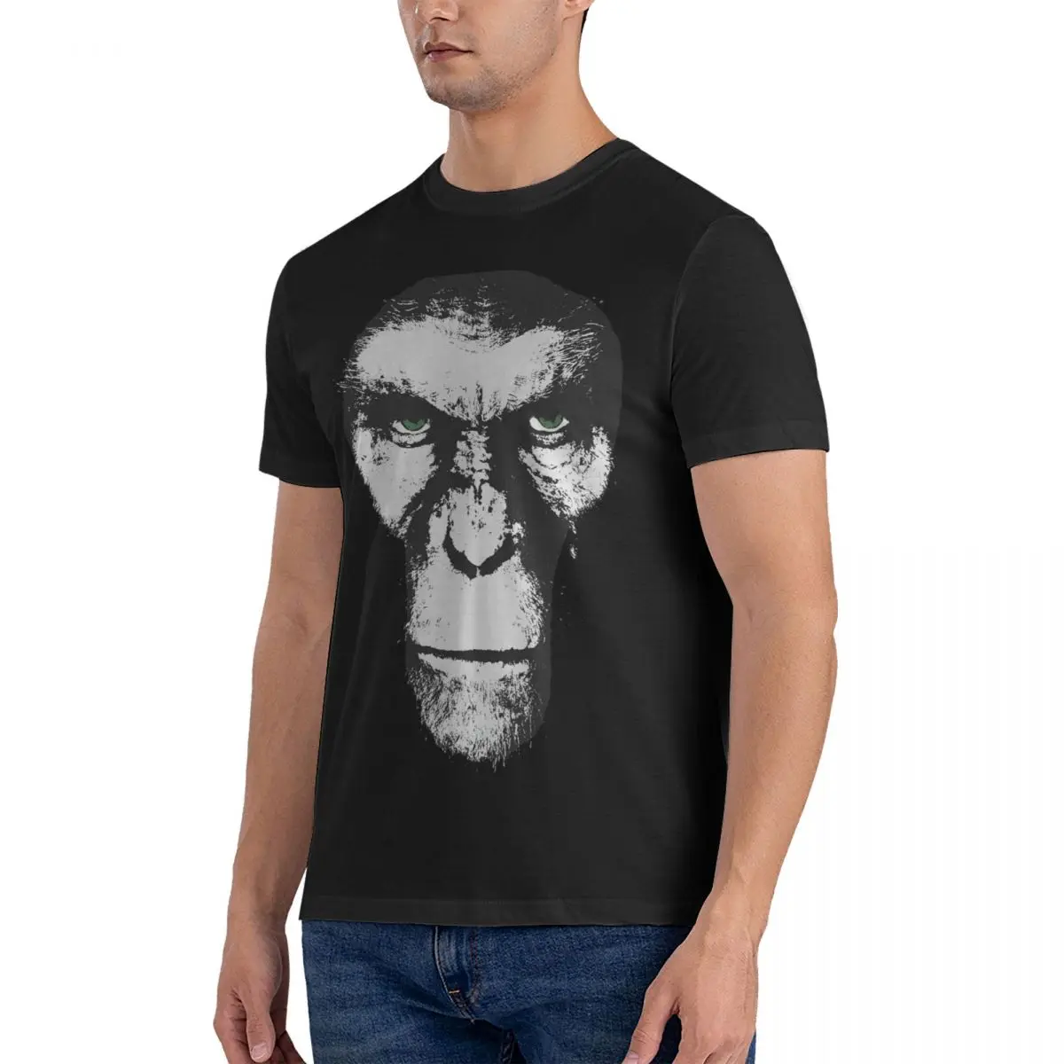 Apes Will Rise White T-Shirt Men Monkey Gorilla Vintage Cotton Tees Crewneck Short Sleeve T Shirts Original Clothes