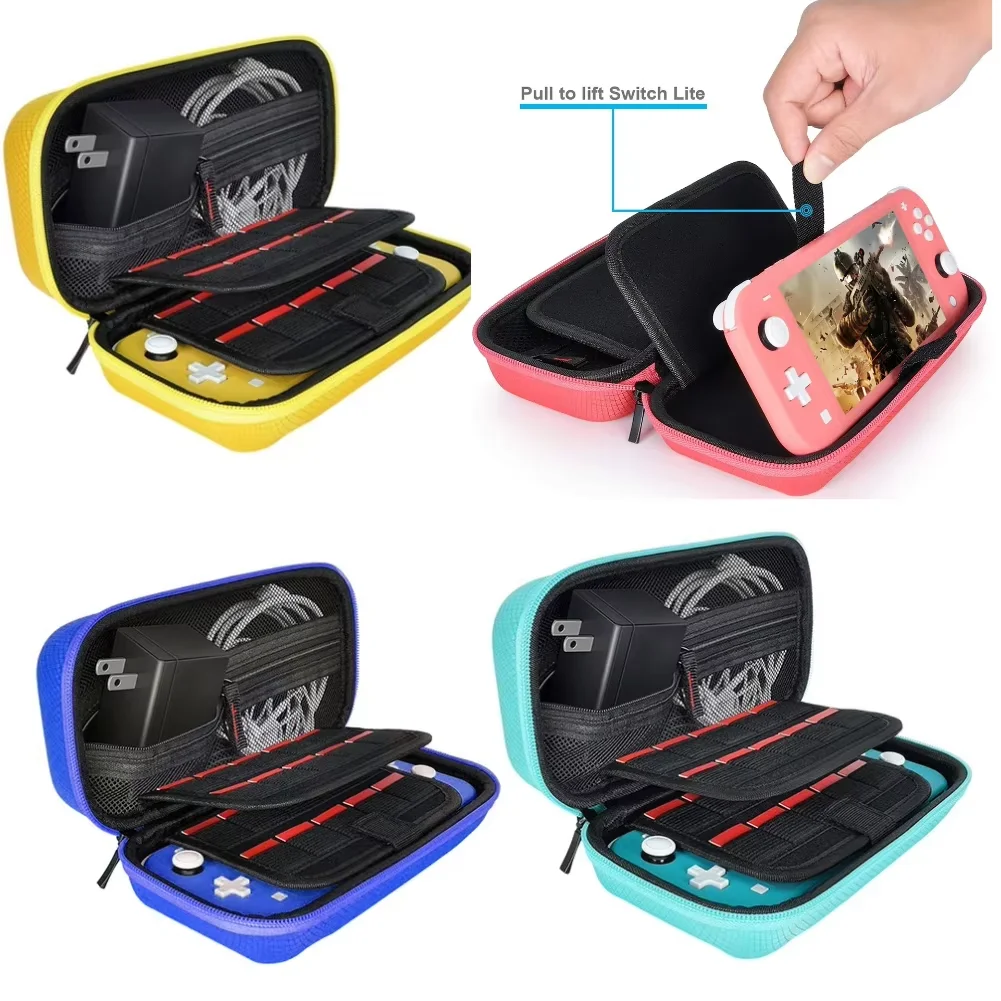 Travel Protection Suitcase Nylon EVA Hard Carrying Case Thickened Scratch-resistant Double Compartment Dustproof for Switch Lite