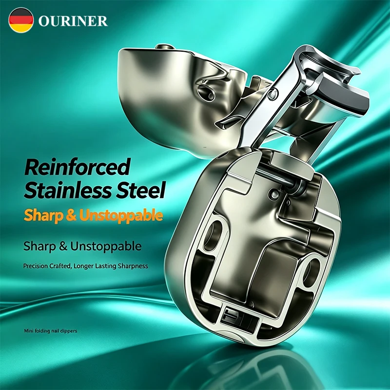 OURINER Mini Folding Nail Clippers Cute Dog‑Shaped Stainless Steel Nail Cutter Portable Pocket Nail Trimmer for Travel & Daily