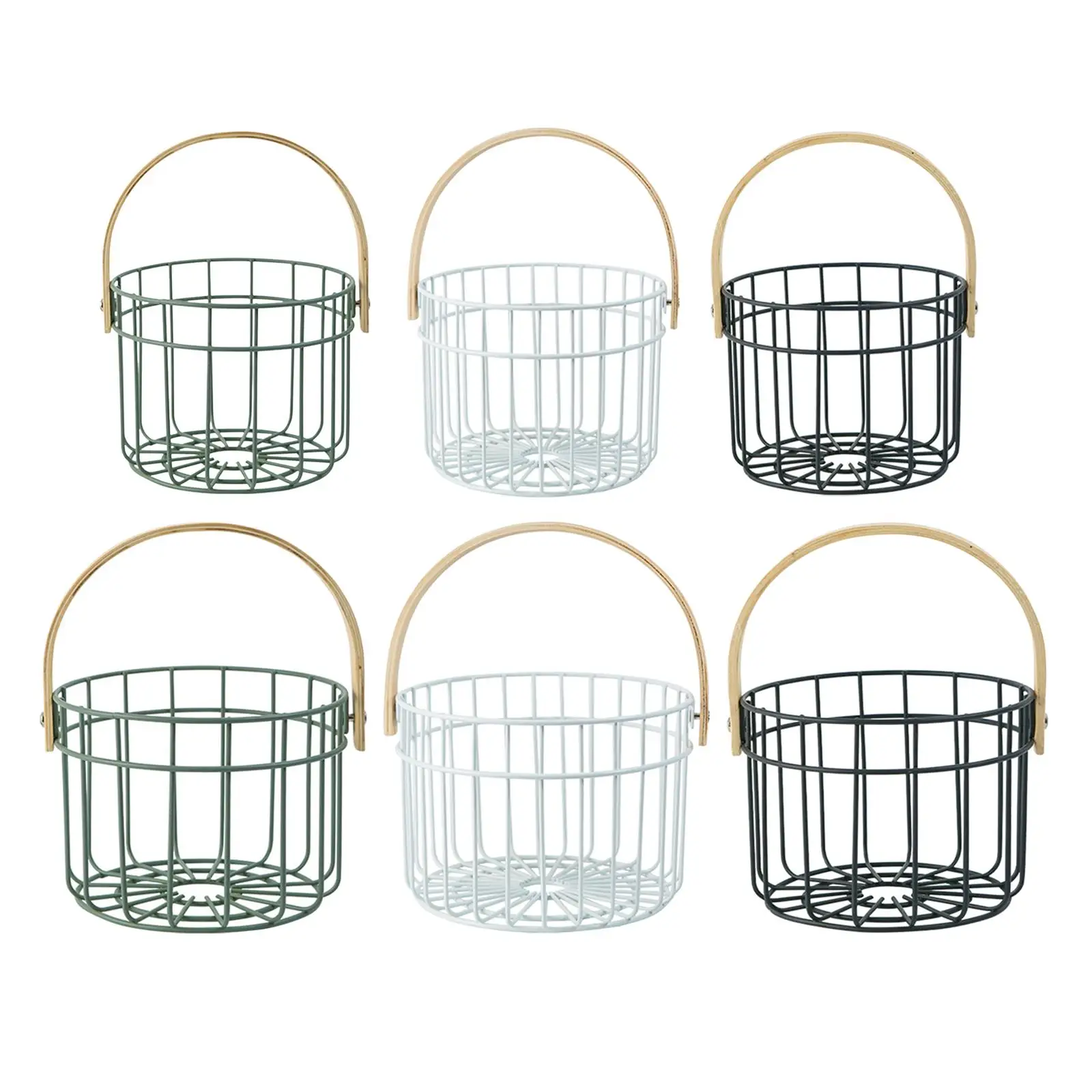 Wire Egg Basket, Metal Egg Storage Basket with Handles Chicken Eggs Holder