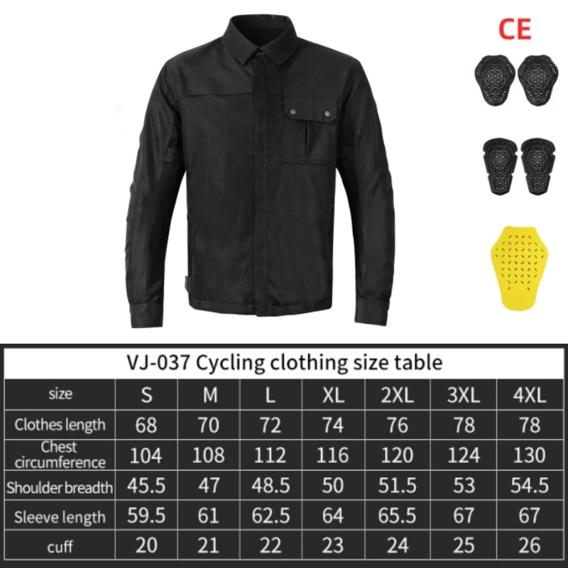 

Retro Black Men Motorcycle Jacket Summer Mesh Breathable Jacket CE Protective Motorbike Motorcycle Riding Clothing