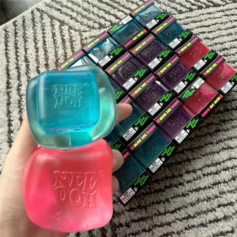 Needoh Cube Drip Fidget Sensory Toy Maltose TPR Mello Mallo Snow Ball Press Doh Change Color Relief Anxiety Focus Calm Down Gift
