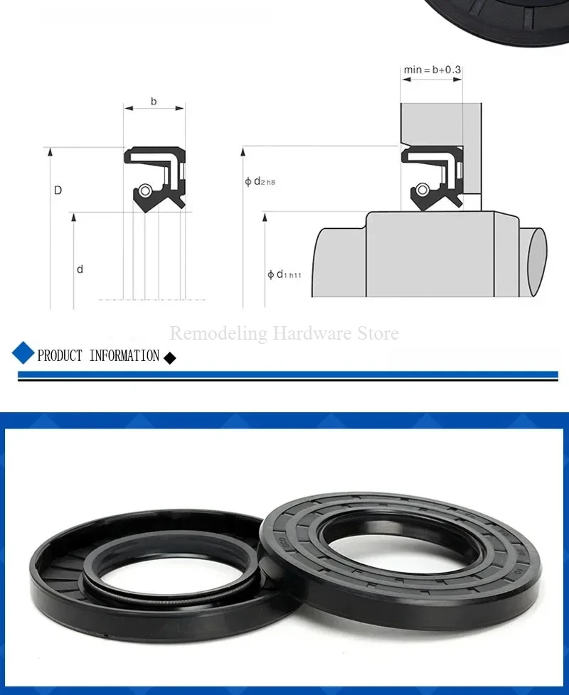 ID 20mm NBR Skeleton Oil Seal TC/TG-20*25/26/27/28/30/31/32/33/34/35/36/37/38/39/70*4/5/6/7/8/10/12mm Nitrile Rubber Oil Seal