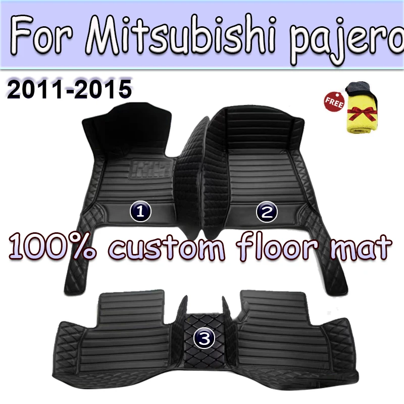 

Car floor mats for Mitsubishi pajero sport 2011 2012 2013 2014 2015 Custom auto foot Pads automobile carpet cover Interior