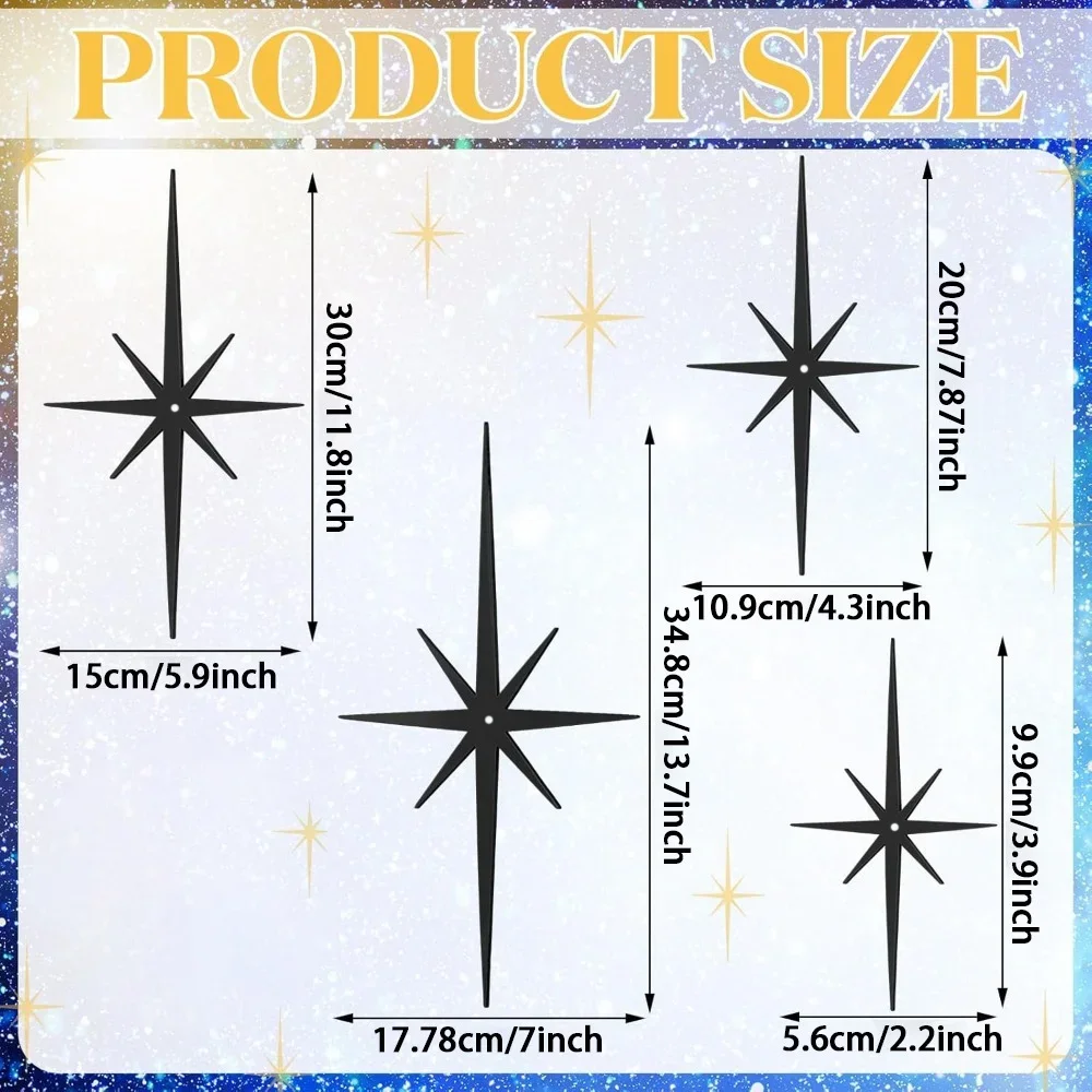CIFBUY Metal Wall Art Atomic Star Sculpture Iron Hanging Decor For Living Room Bedroom Home Waterproof Gift