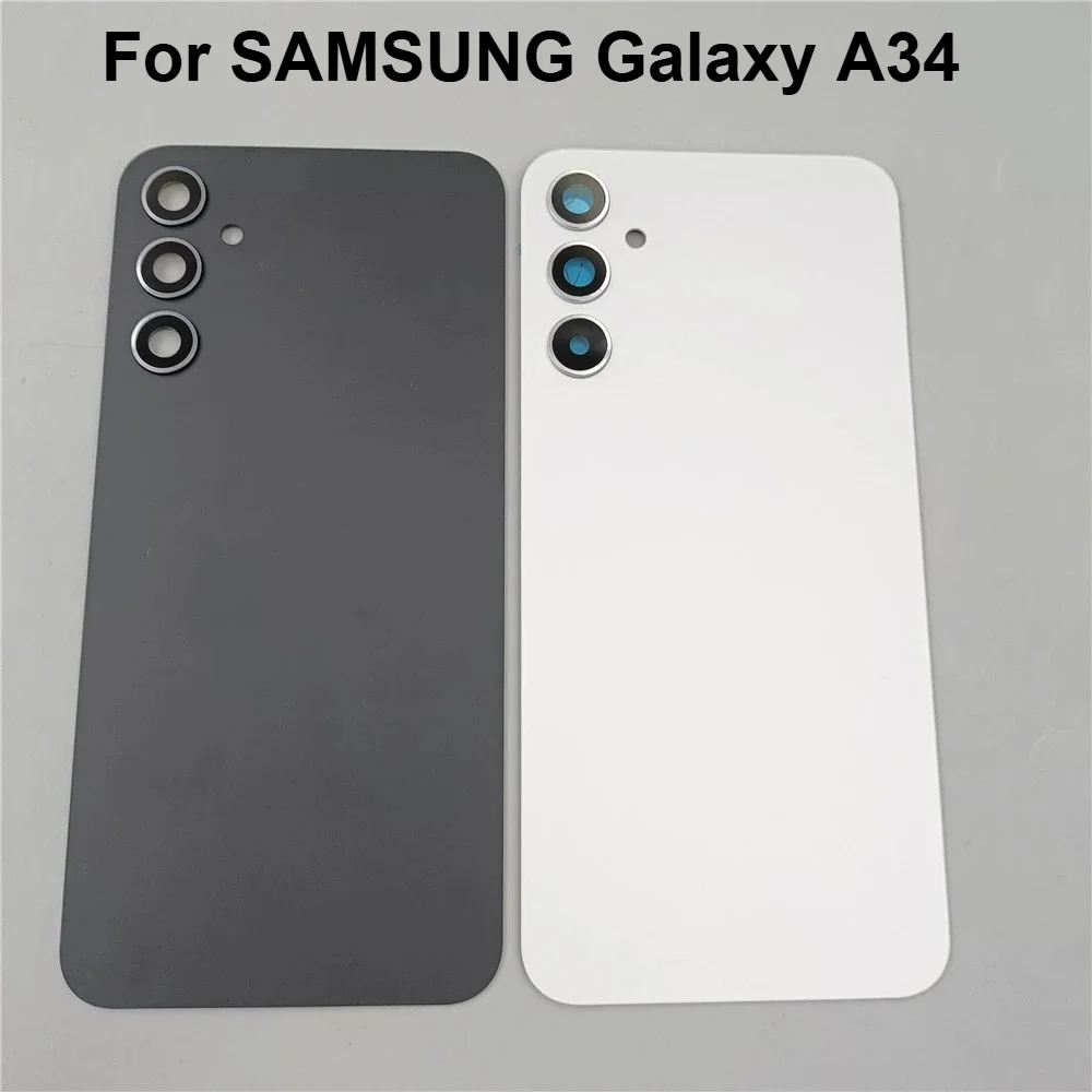 For SAMSUNG Galaxy A34 5G  SM-A346B Battery Glass Back Cover Rear Door Housing Case Replacement Part With Camera Lens