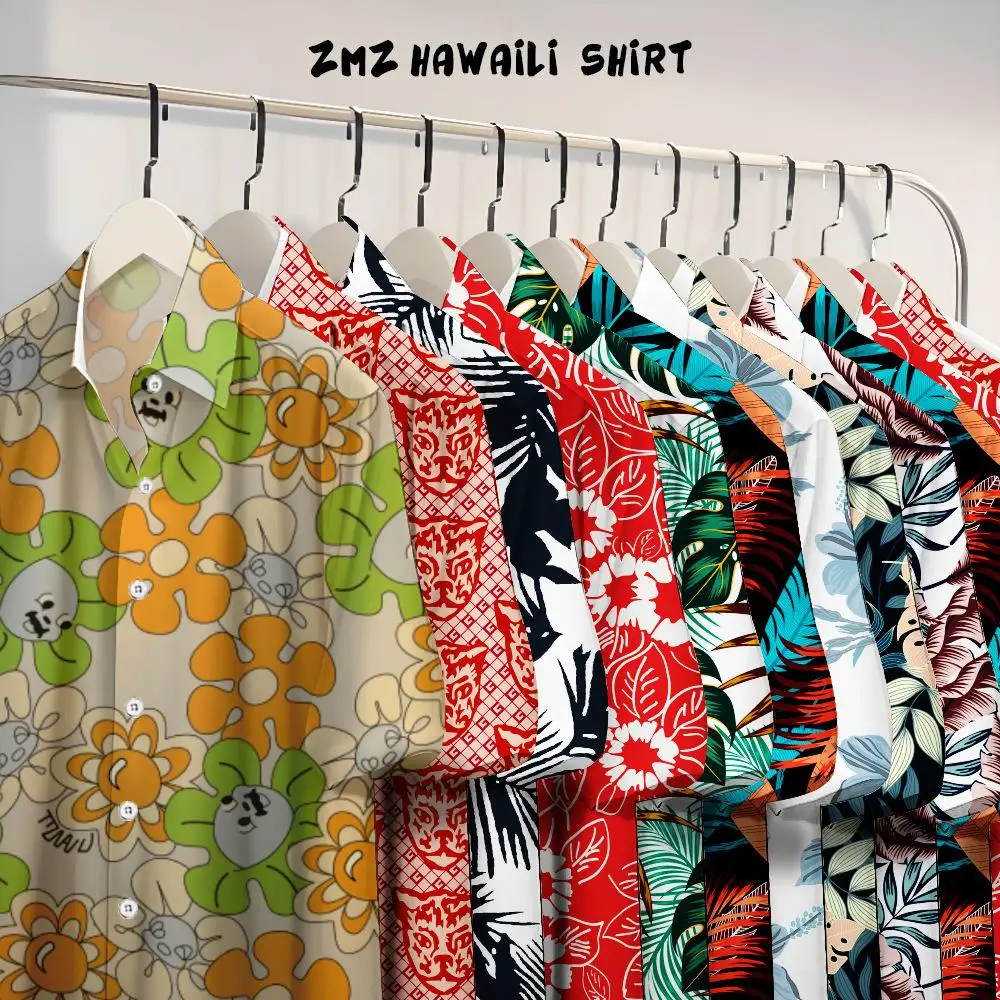 

Men's Summer Beach Shirt Floral Print Short Sleeve Casual Cotton Linen Fabric Beachwear Comfortable Breathable for Vacation