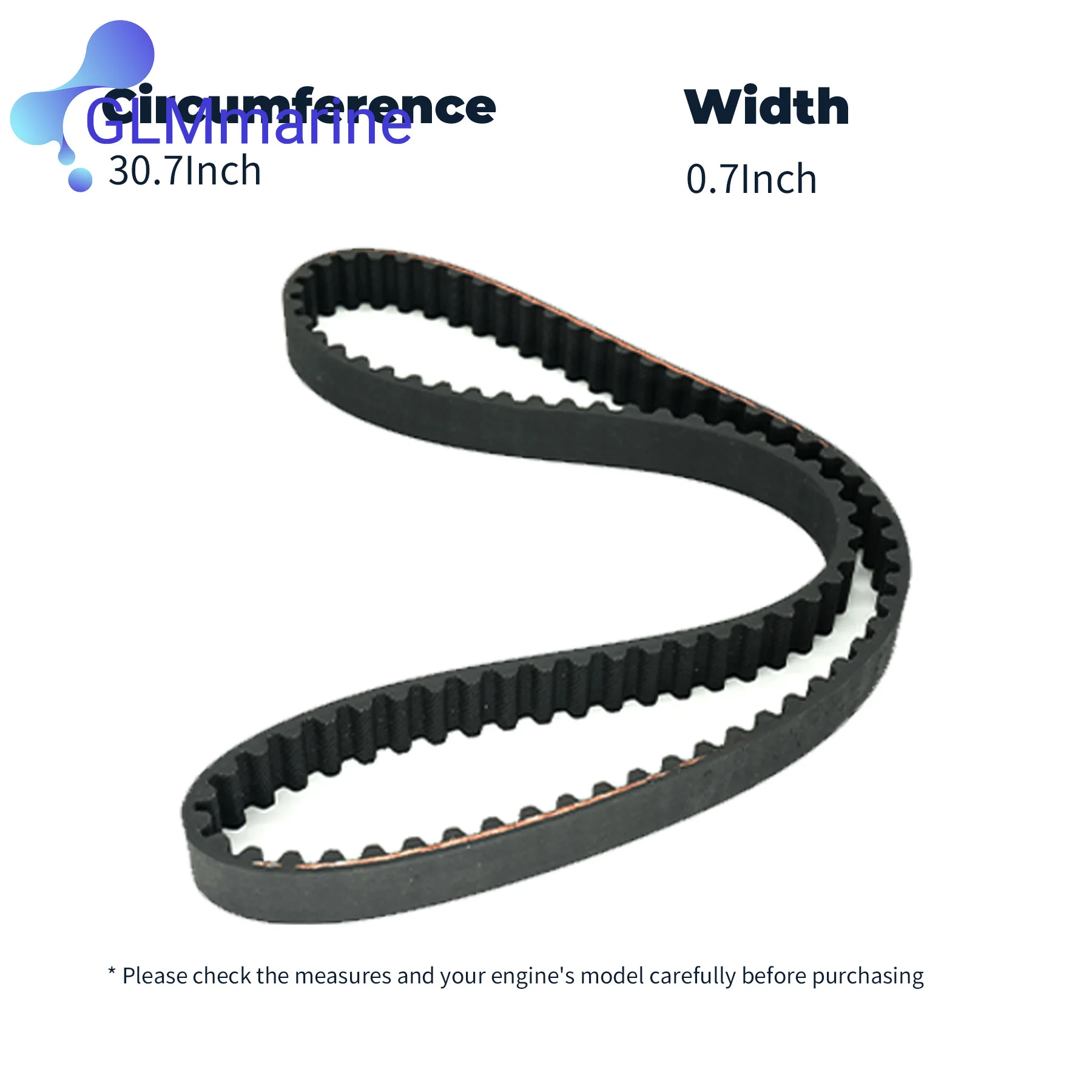 62Y-46241 Outboard Timing Belt 60V-46241-00 Fits for Yamaha 4 Str 40 50 60 HP Motors 62Y-46241-01 62Y-46241-02 Sierra 18-15144