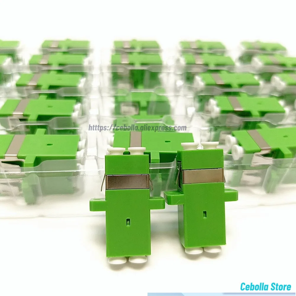 50pcs/lot  LC-LC APC Coupler Fiber Optic Connector Adapter LC/APC SM Flange Single-mode Duplex