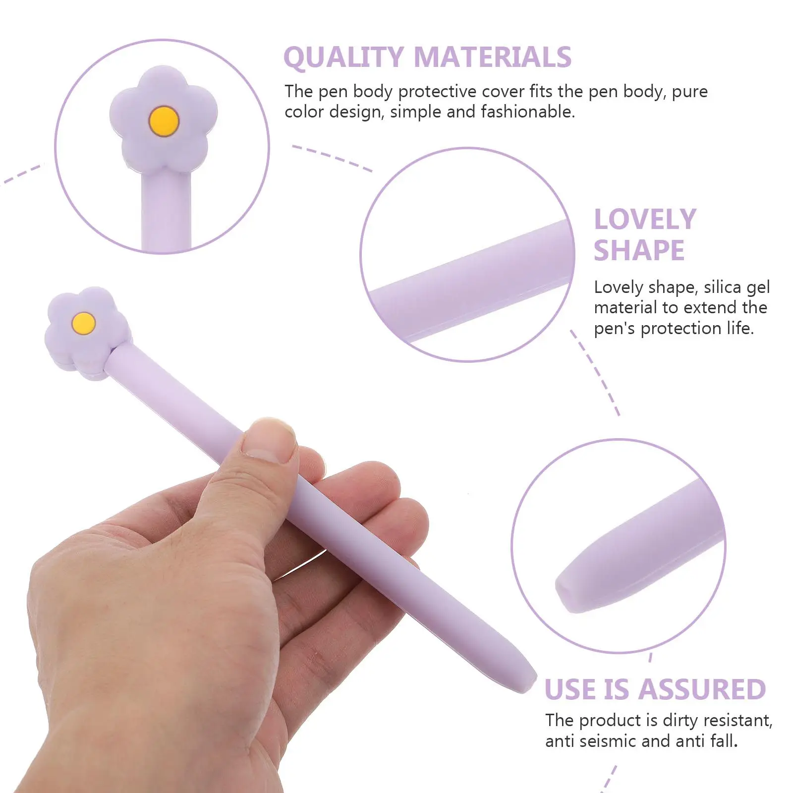 

1Pcs Pencil 2 Protection Case Flower Design Silicone Stylus Cover Anti-Fall Scratch-Resistant Smooth Damping for Touch Pen