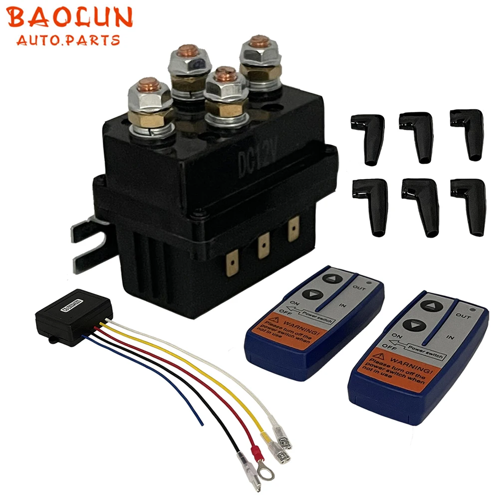 BAOLUN   4x4 12V 500Amp HD Contactor Winch Control Solenoid Twin Wireless Remote Control Controller