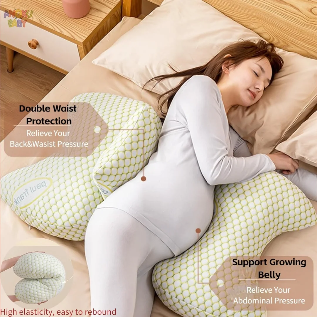 3 in 1 Pregnancy Pillow for Women Adjustable Maternity Pillow for Sleeping Removable Nursing Pillow with Belly & Back Support