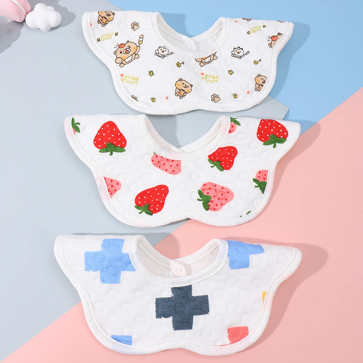 2/3pcs Baby Feeding Bibs 6 Layers Cotton Petal Infants Saliva Towel Summer Newborn Toddler Soft Burp Cloth Kid Bib 360 Degree