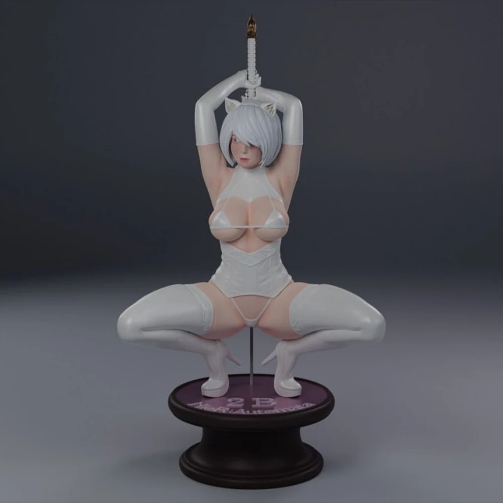 1:24 NIER NSFW 3D 프린트 송진 장난감 키트, Gk 미도색 피규어, DiyUnassembled 조각상 애니메이션 인형 피규어 컬렉션 모델 장난감, 2B